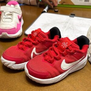 Nike Kids Red and White Sneakers